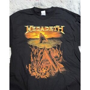Megadeth Warhead Shark Promo Vintage Shirt Large Tennessee River Tour Tee 90s